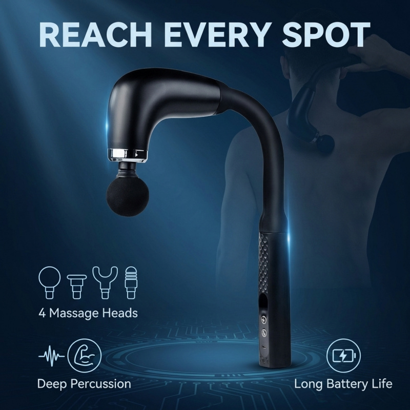 Massage Gun Percussion Deep Tissue - مسدس تدليك كهربائي للعضلات مع 4