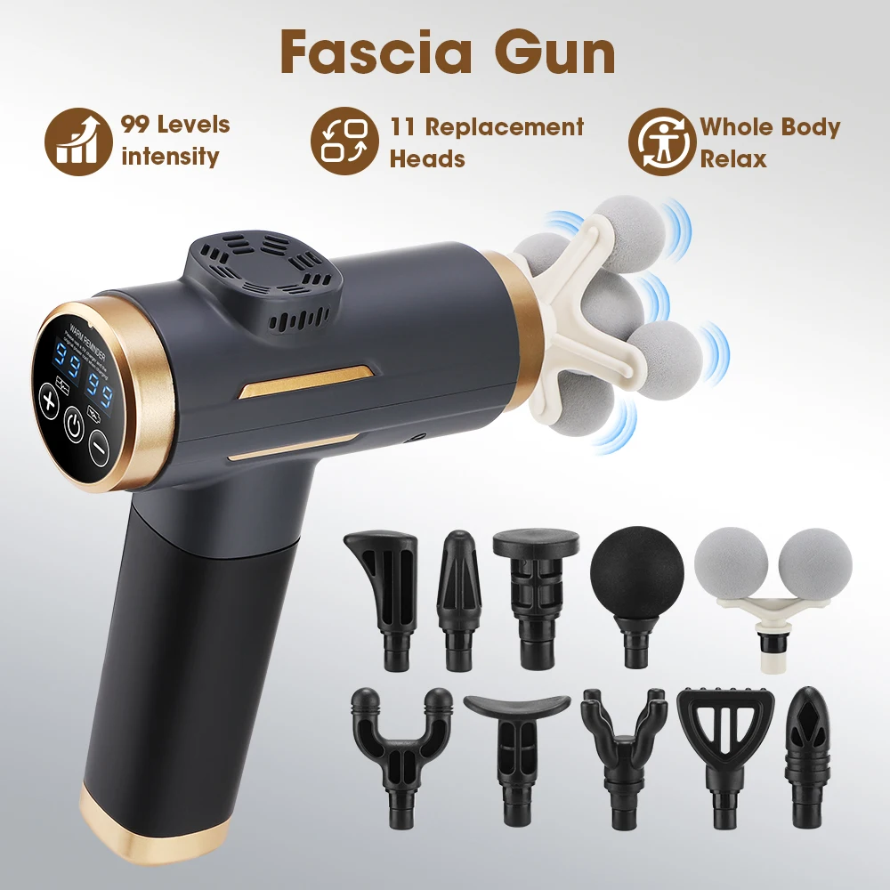 Massage Gun Percussion Deep Tissue - مسدس تدليك كهربائي للأنسجة العميقة بقوة