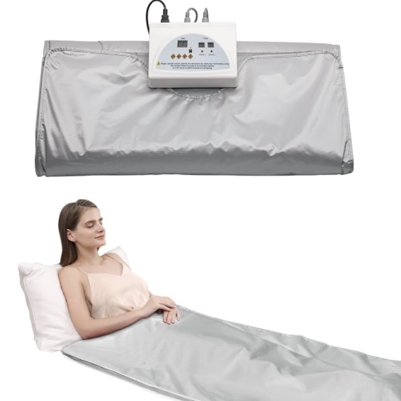 Infrared Sauna Blanket Portable - بطانية ساونا مزدوجة التحكم، غطاء تسخين
